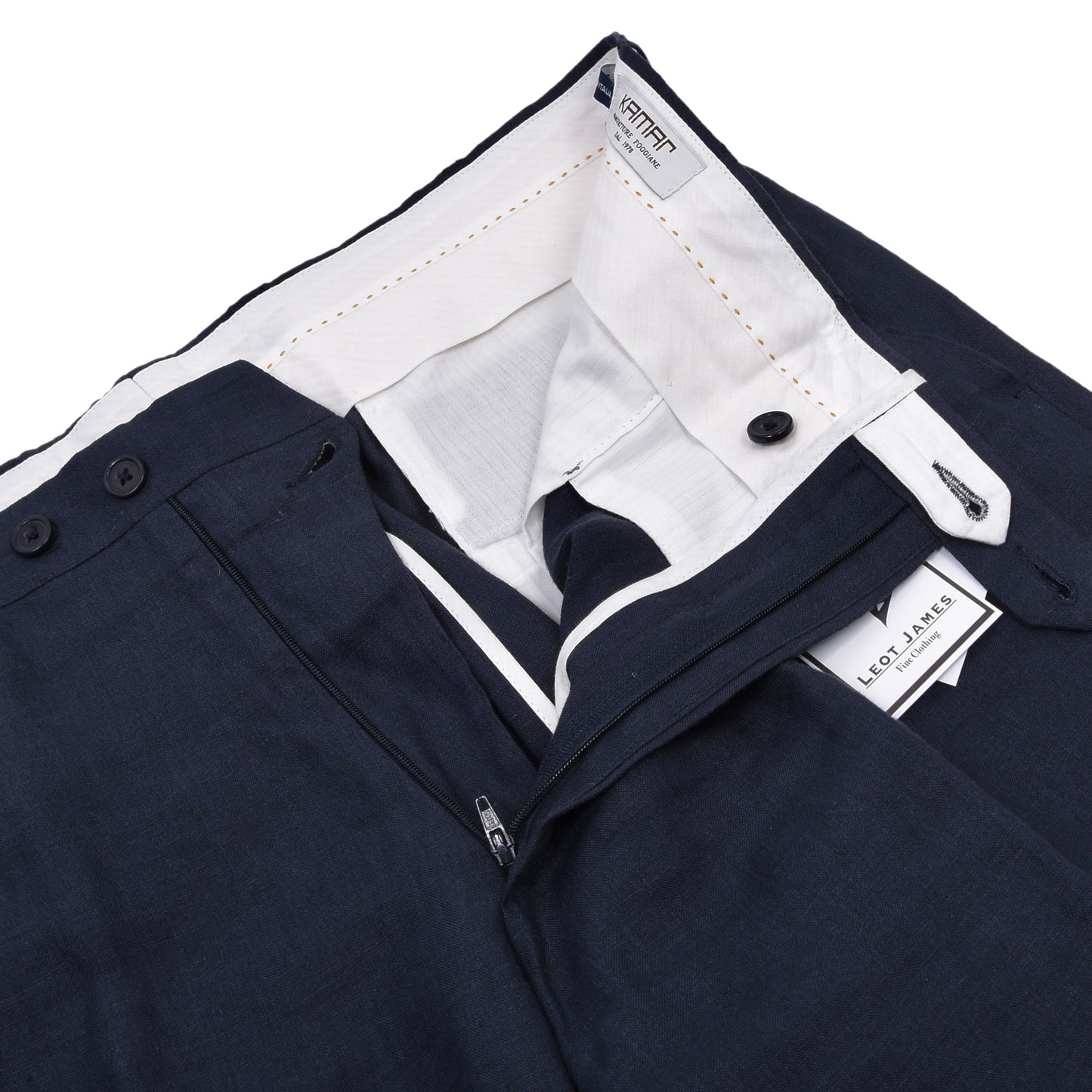 Kamar Leinenhose Größe 54 ca. 47cm Made in Italy - Marineblau