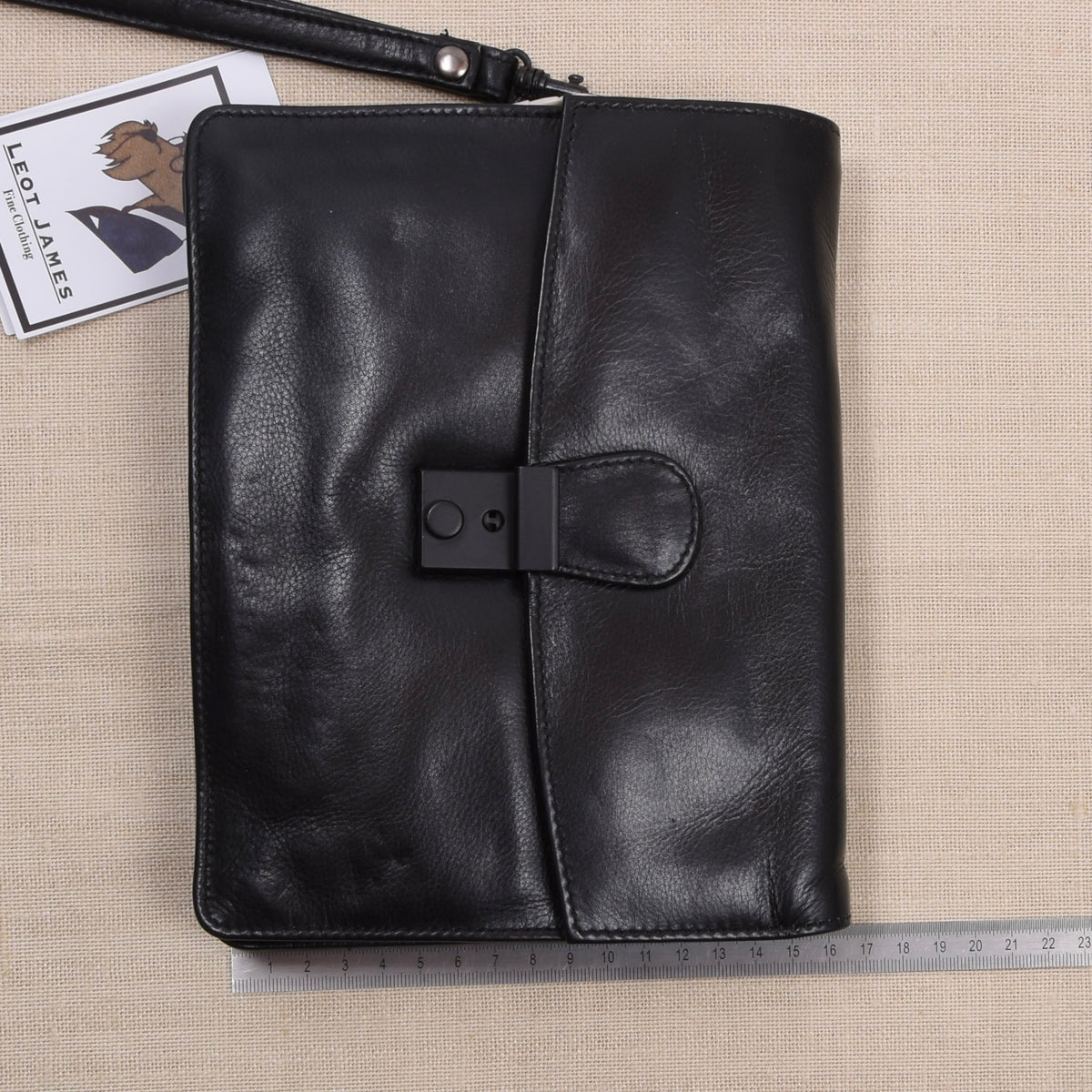NOS Butterweich Leder Reiseetui/Pouch ca. 21cm - Schwarz
