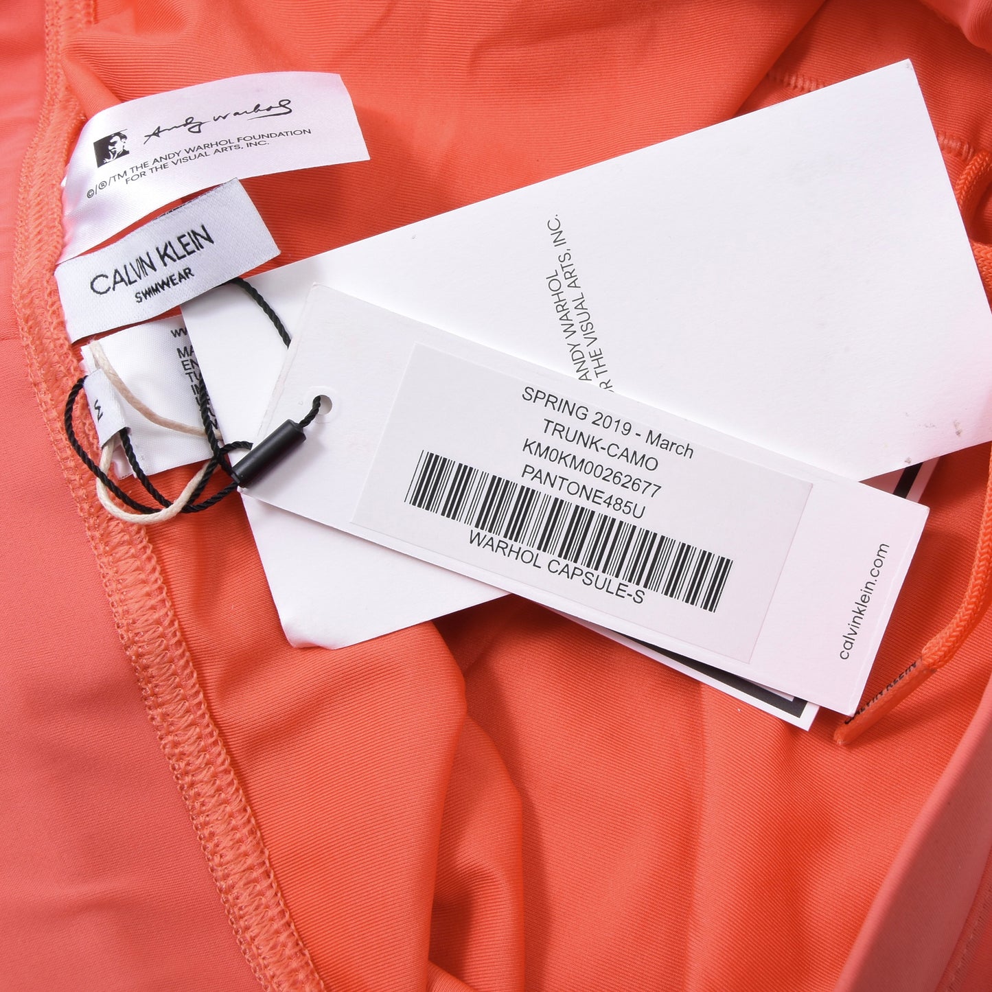 Neue Andy Warhol x Calvin Klein Badeshorts, Größe M – Lachs