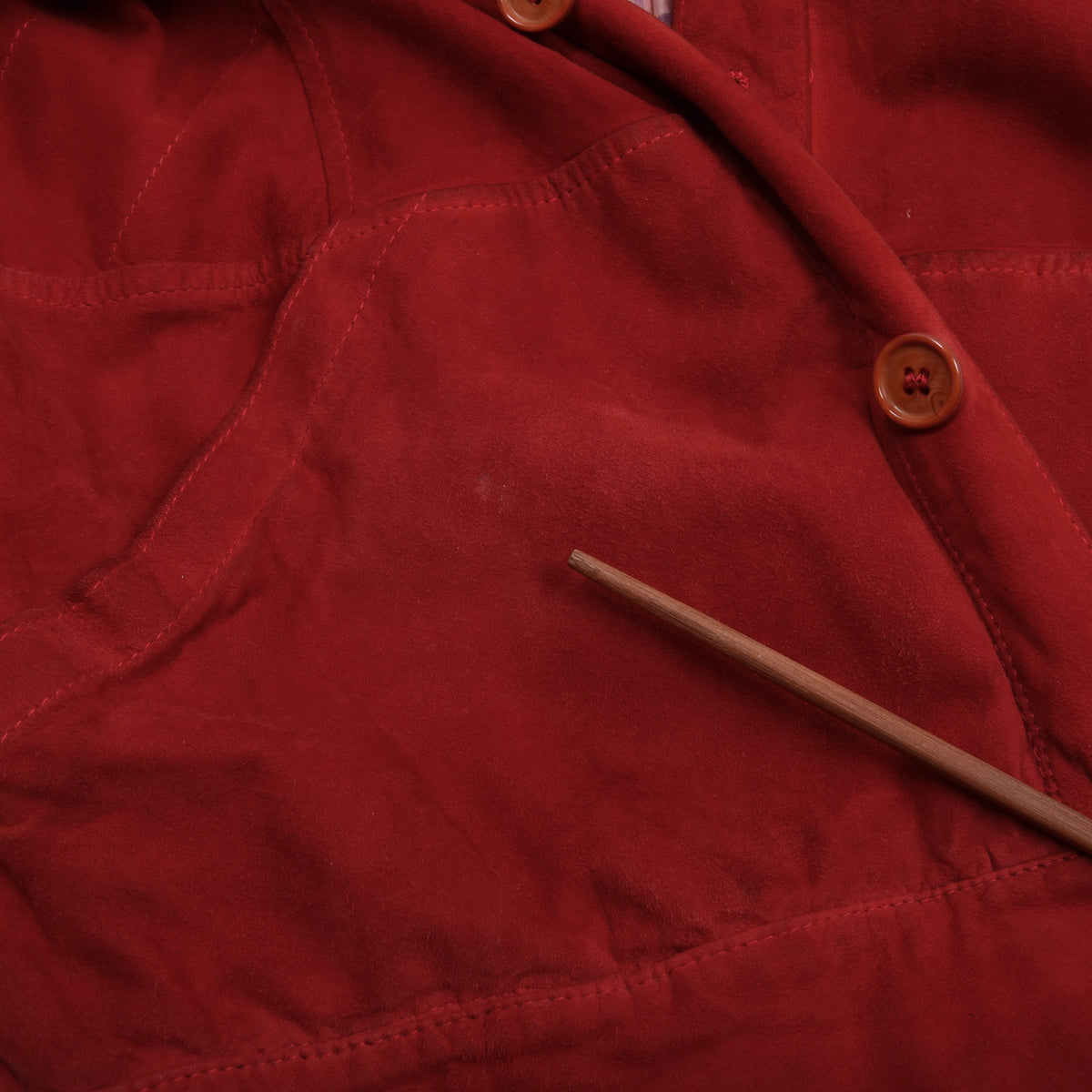 Vintage Schiatti & Co. Suede Blouson/Jacket Made in Italy  - Fire Engine Red