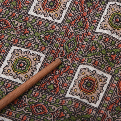 Zenith Classic Wool Challis Dress Scarf ca. 115cm - Red/Green