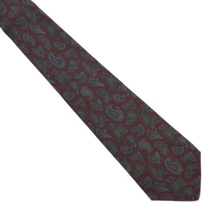 Krawatte Phoenix Antike Krappseide ca. 140cm/9.5cm – Weinrot Paisley