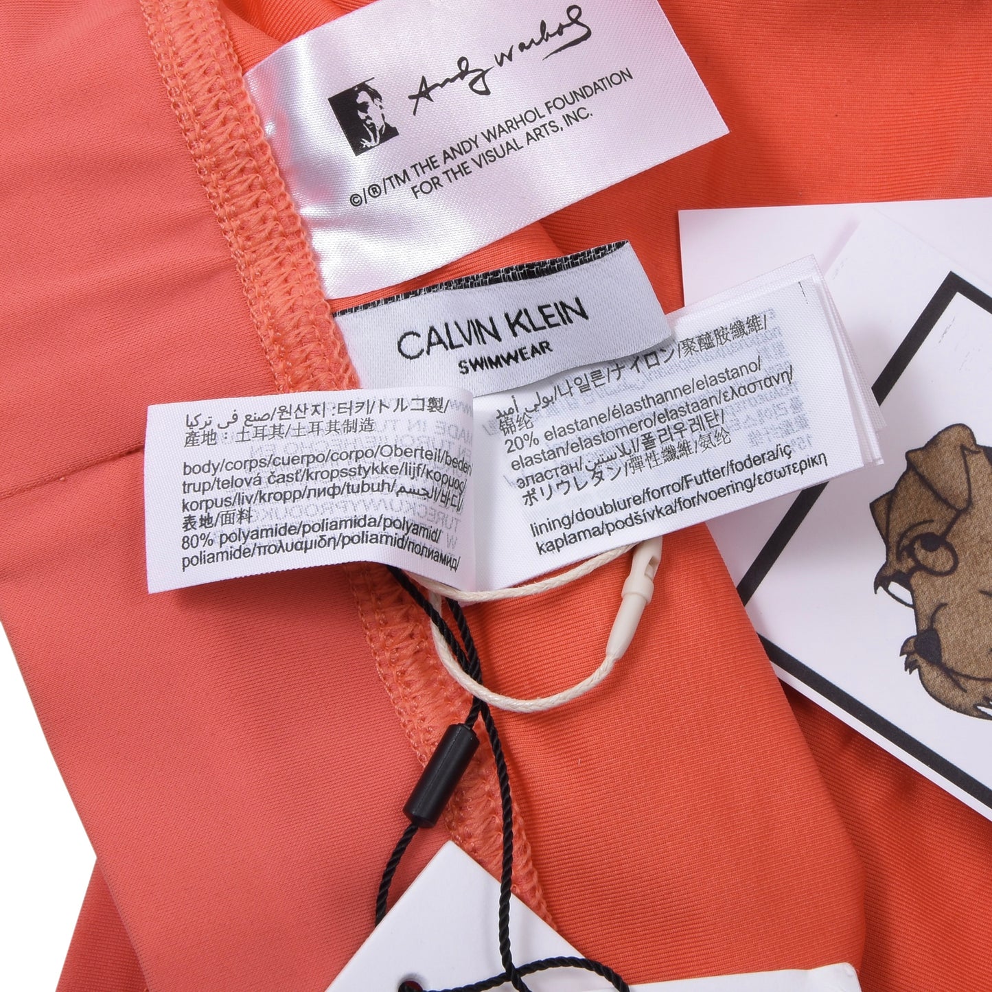 Neue Andy Warhol x Calvin Klein Badeshorts, Größe M – Lachs