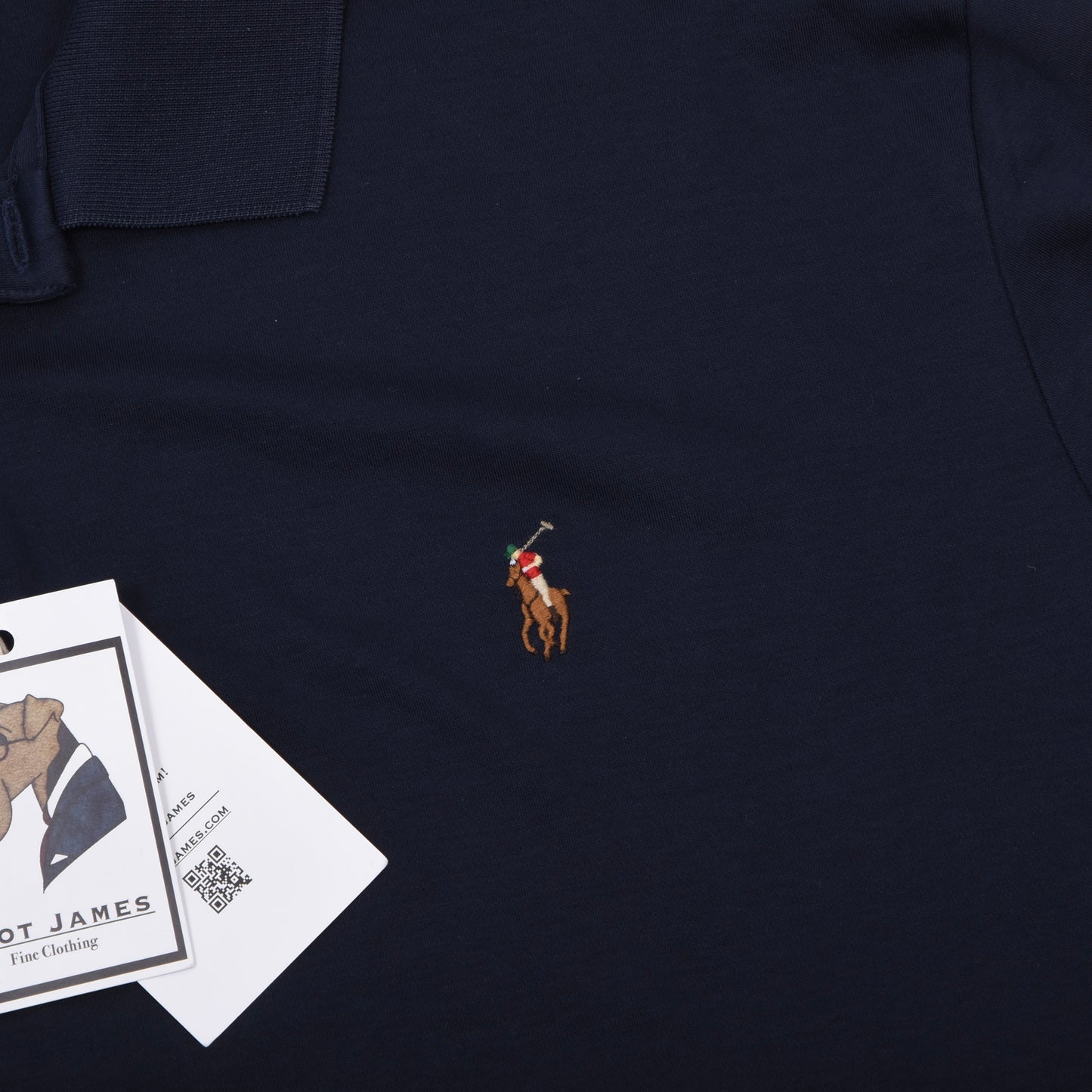 Polo Ralph Lauren Langarm-Polohemd Größe XL Custom Slim Fit ca. 64cm – Marineblau