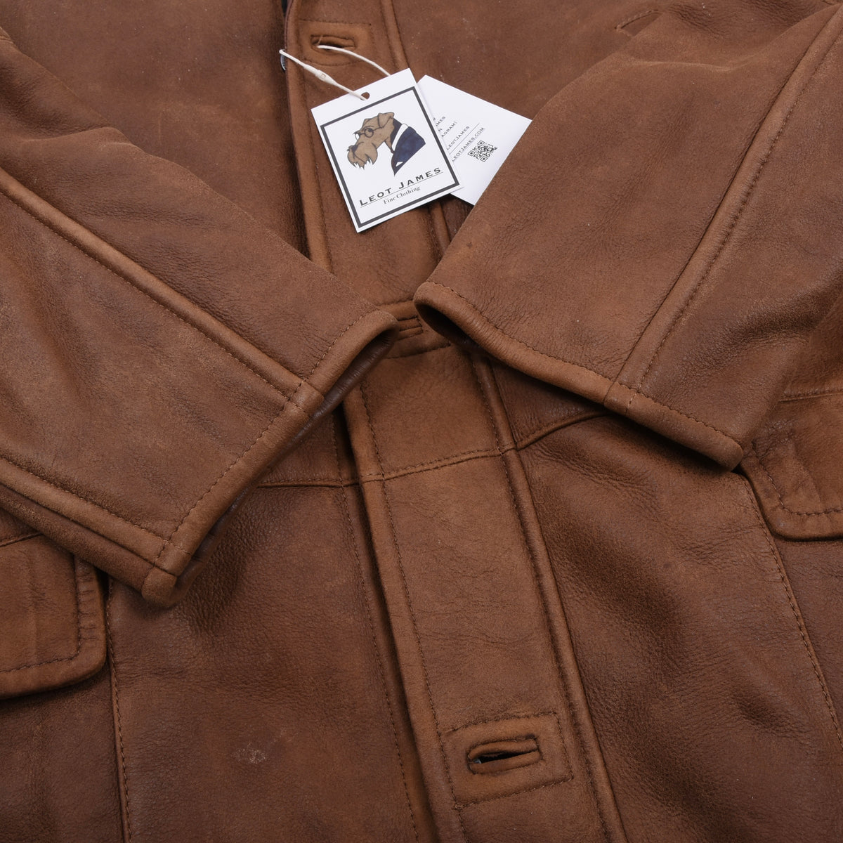 Bugatti Shearling Jacket Size 56 - Brown