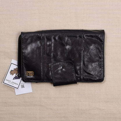 NOS Pierre Cardin Butter-Soft Leather Travel Pouch ca. 26cm - Black