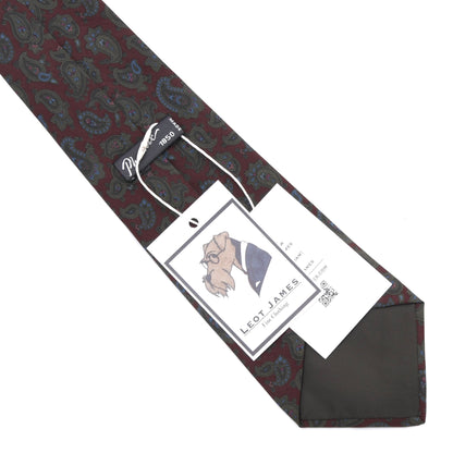 Krawatte Phoenix Antike Krappseide ca. 140cm/9.5cm – Weinrot Paisley