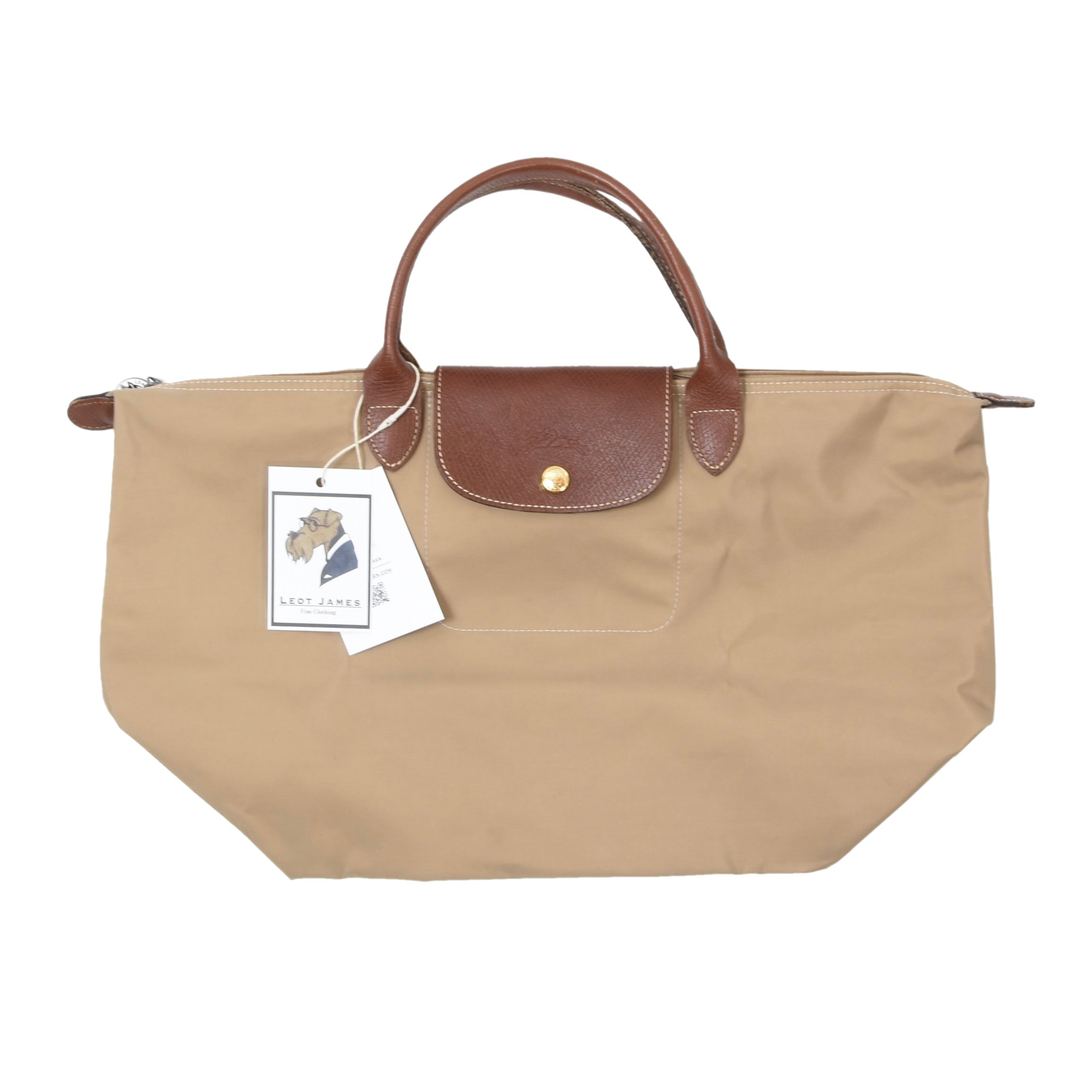 Longchamp outlet Paris British tan tote shoulder bag