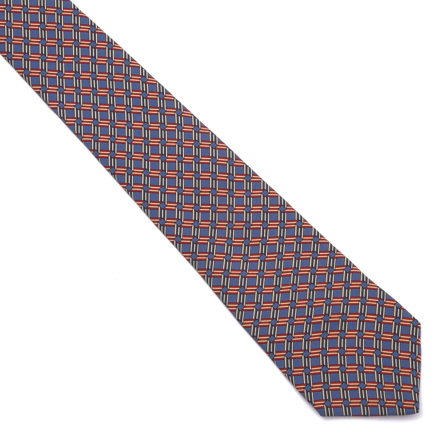 Royal Country Life Silk Tie ca. 147,5cm/9,7cm Made in England - Basketweave Print