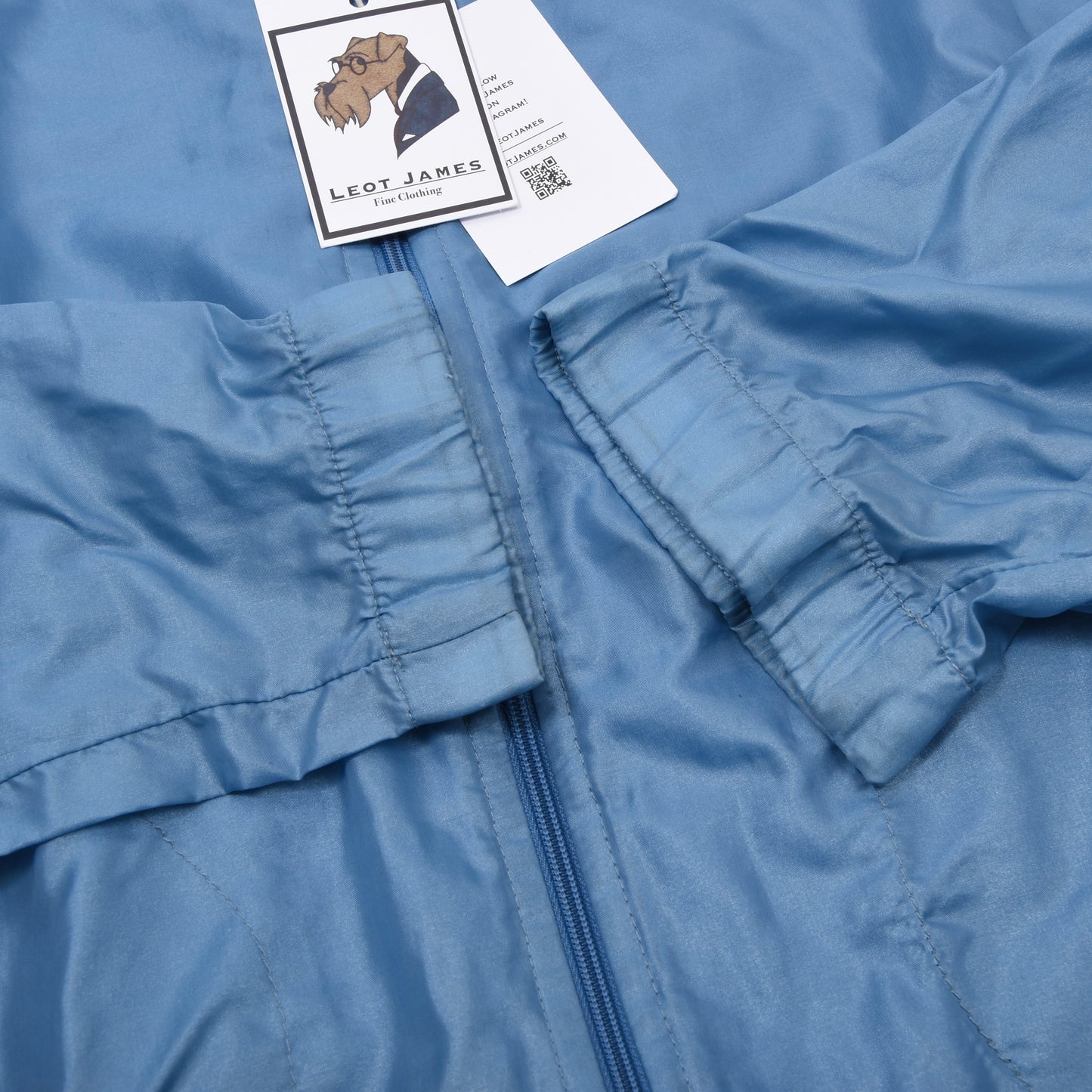 Vintage Mercedes-Benz Nylonjacke mit Frottee-Futter Größe 50 ca. 58cm - Hellblau
