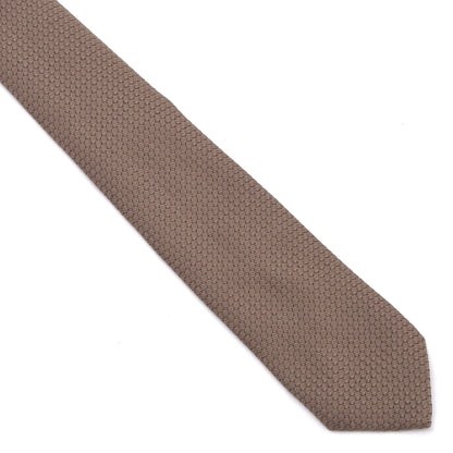 Classic Genadine Grossa Silk Tie Made in Italy - Tan