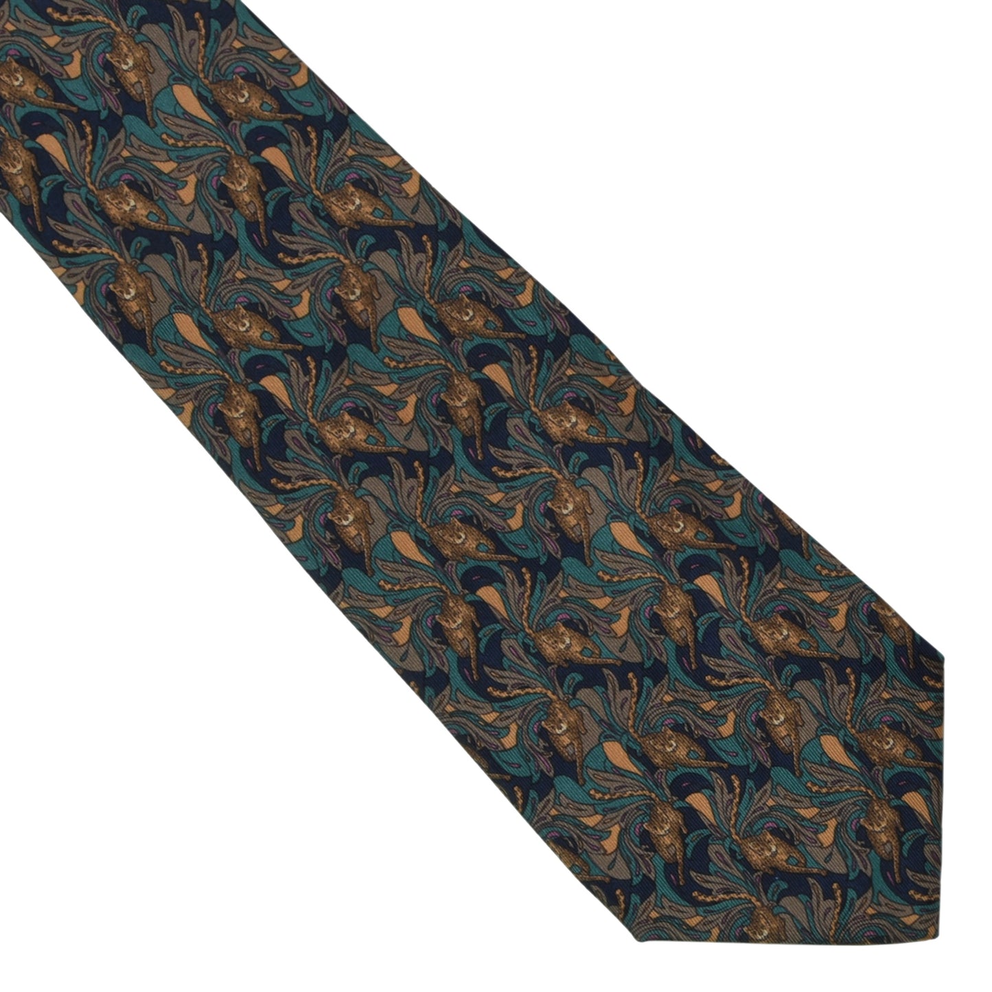 Salvatore Ferragamo Silk Tie ca. 144.5cm/9cm - Jaguar