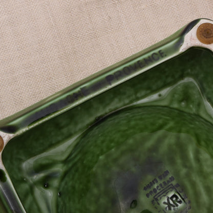 Vintage Hine Cognac Made in France Keramik-Aschenbecher – Grüner Werbeaschenbecher