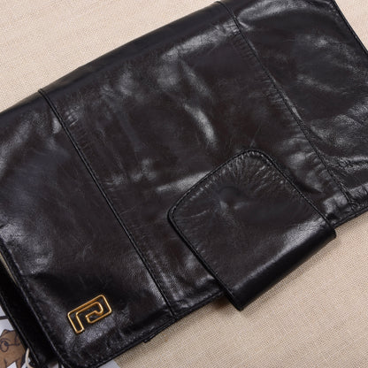 NOS Pierre Cardin Butter-Soft Leather Travel Pouch ca. 26cm - Black