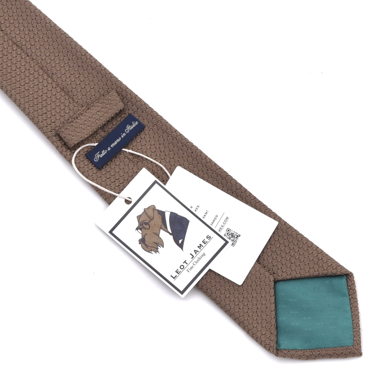 Classic Genadine Grossa Silk Tie Made in Italy - Tan