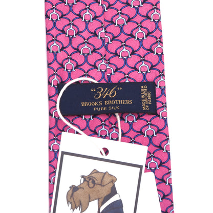 Brooks Brothers 346 Seidenkrawatte Made in USA - Pink Pferdesport