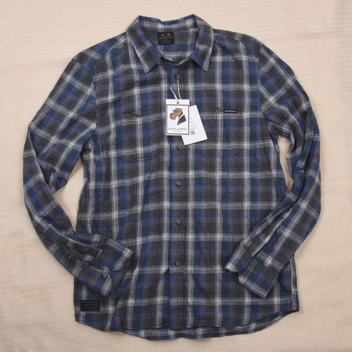 Oakley Cotton Flannel Shirt Size S - Blue/Grey Plaid