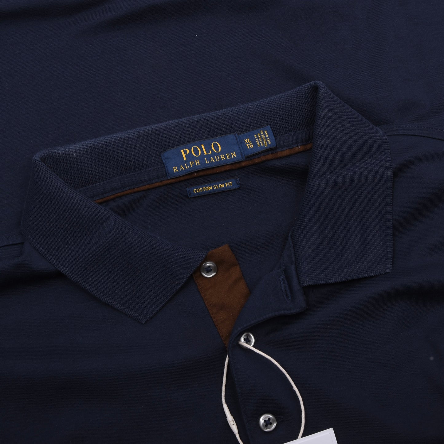 Polo Ralph Lauren Langarm-Polohemd Größe XL Custom Slim Fit ca. 64cm – Marineblau