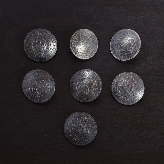 7x .925 Silber Trachtenknöpfe ca. 15,30g - Salzburg Münzen