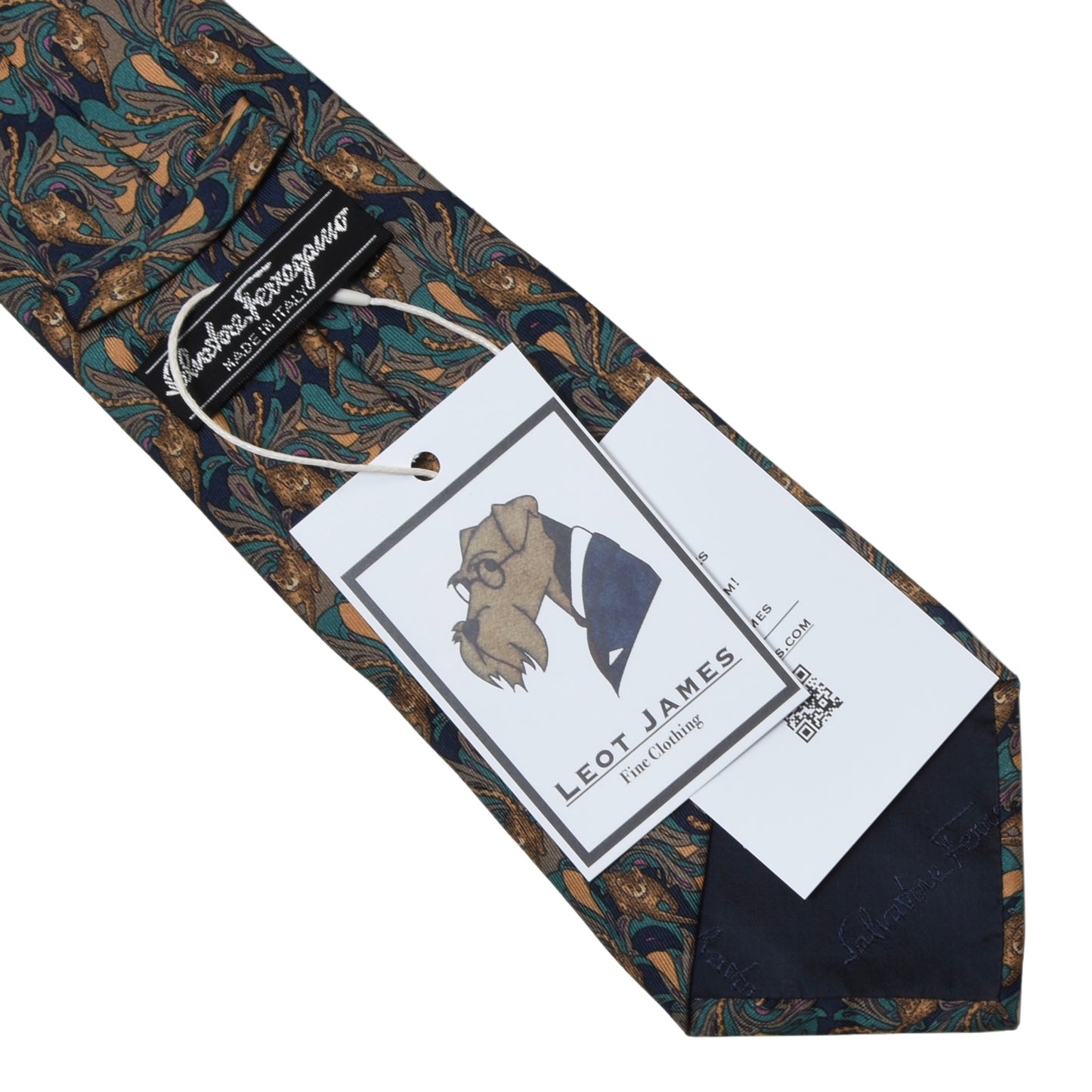 Salvatore Ferragamo Silk Tie ca. 144.5cm/9cm - Jaguar