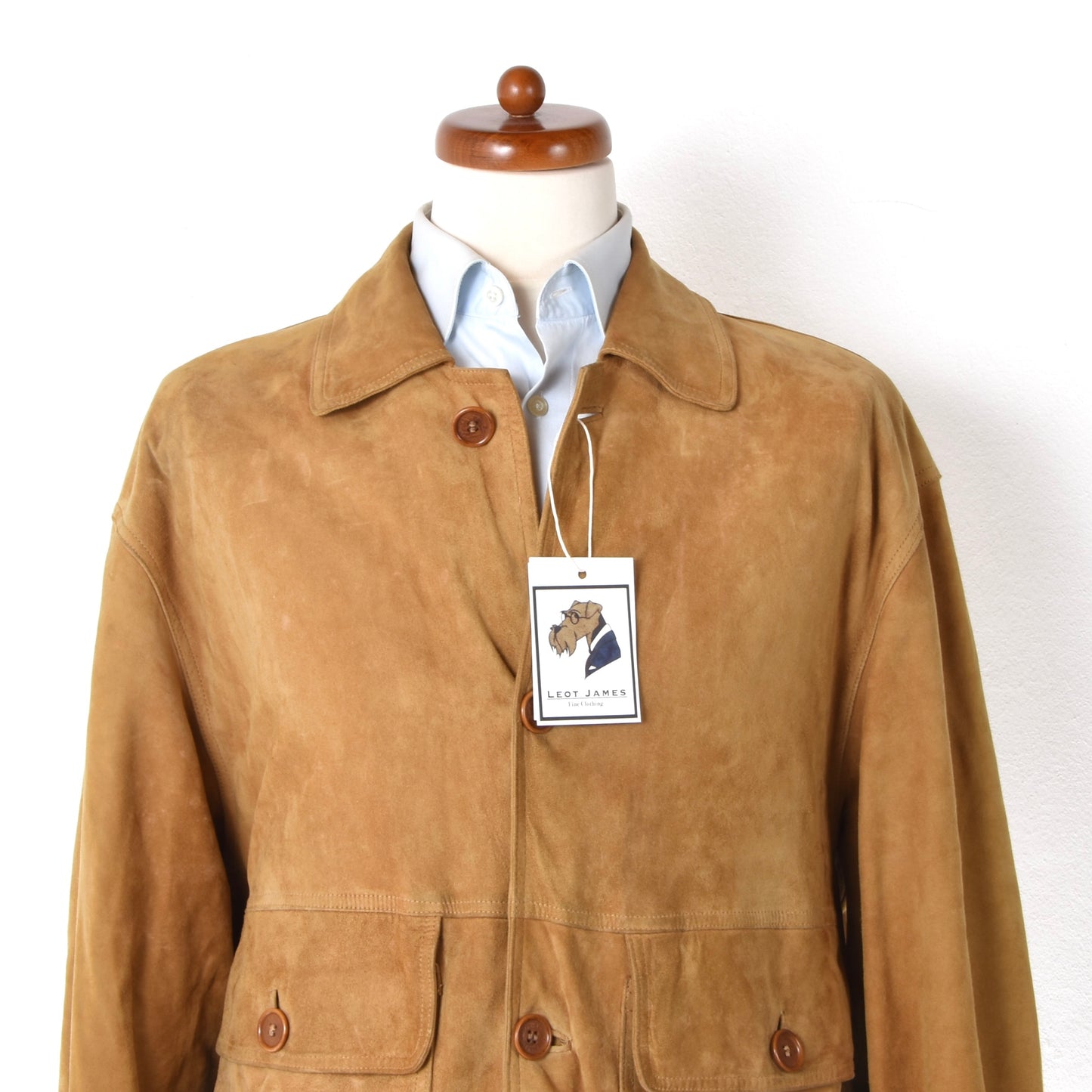 Paul & Shark Suede Leather Blouson Jacket Size L Chest ca. 62cm - Tan