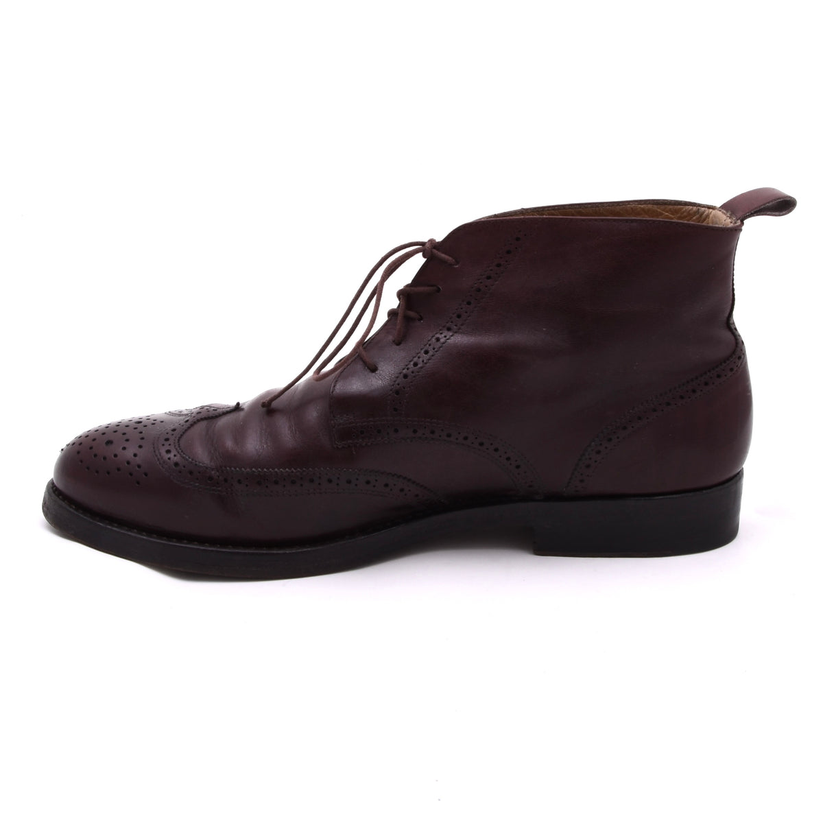 Lederer Brogue Stiefel Gr. 44 Made in Italy – Bordeaux