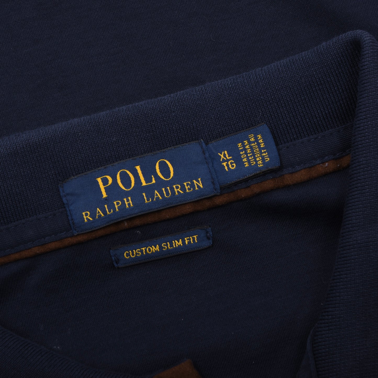 Polo Ralph Lauren Langarm-Polohemd Größe XL Custom Slim Fit ca. 64cm – Marineblau