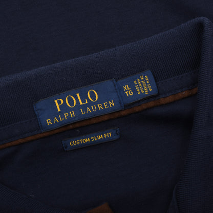Polo Ralph Lauren Langarm-Polohemd Größe XL Custom Slim Fit ca. 64cm – Marineblau