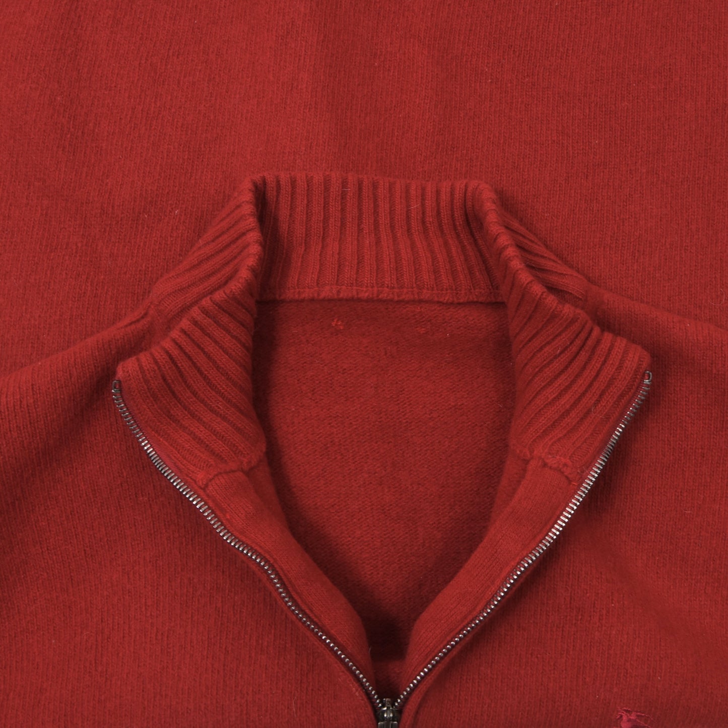 Burberry 100% Wool Cardigan Sweater Chest ca. 53.5cm DEFECT - Red