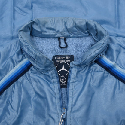 Vintage Mercedes-Benz Nylonjacke mit Frottee-Futter Größe 50 ca. 58cm - Hellblau