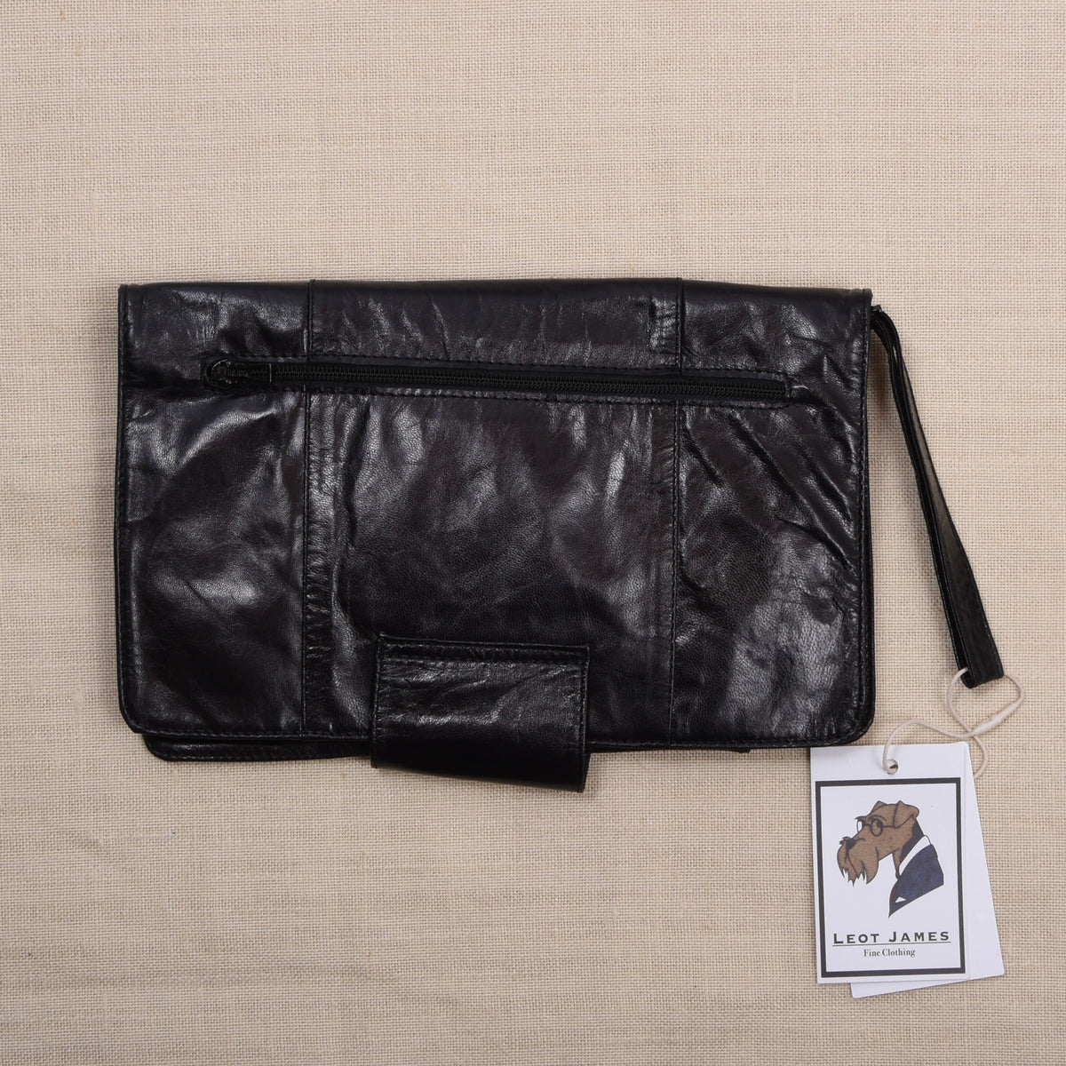 NOS Pierre Cardin Butter-Soft Leather Travel Pouch ca. 26cm - Black