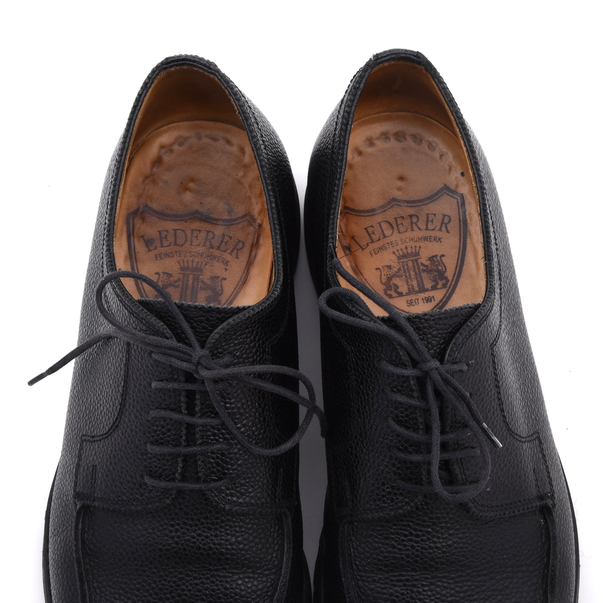 Lederer Split Toe Norweger Schuhe Gr. 42 – Schwarz