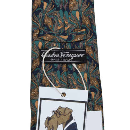 Salvatore Ferragamo Silk Tie ca. 144.5cm/9cm - Jaguar