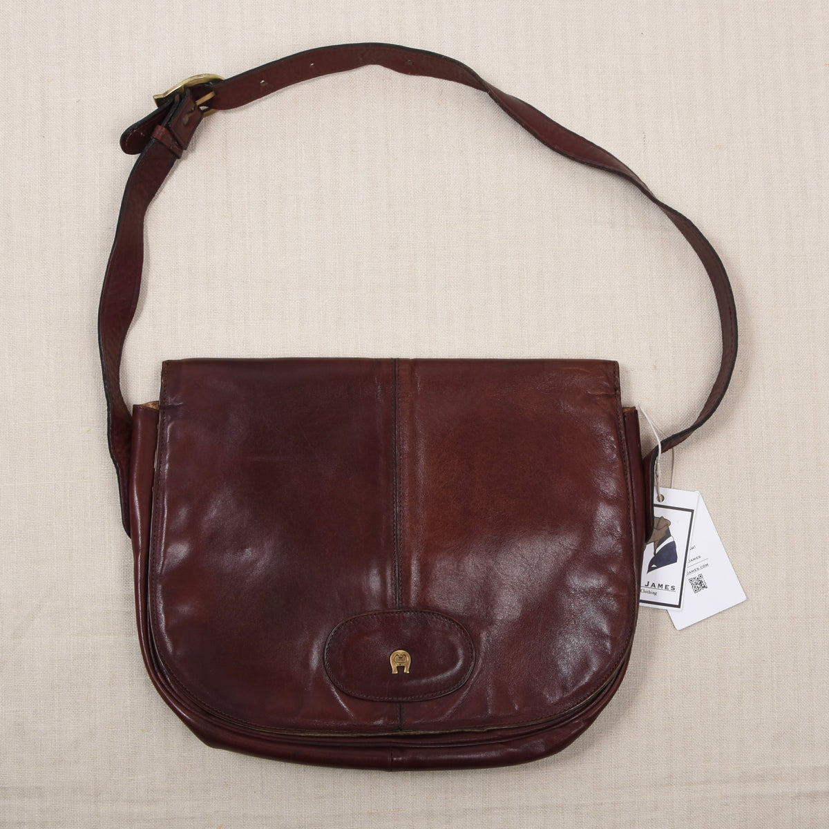 Vintage Etienne Aigner Leather Crossbody Bag - Burgundy