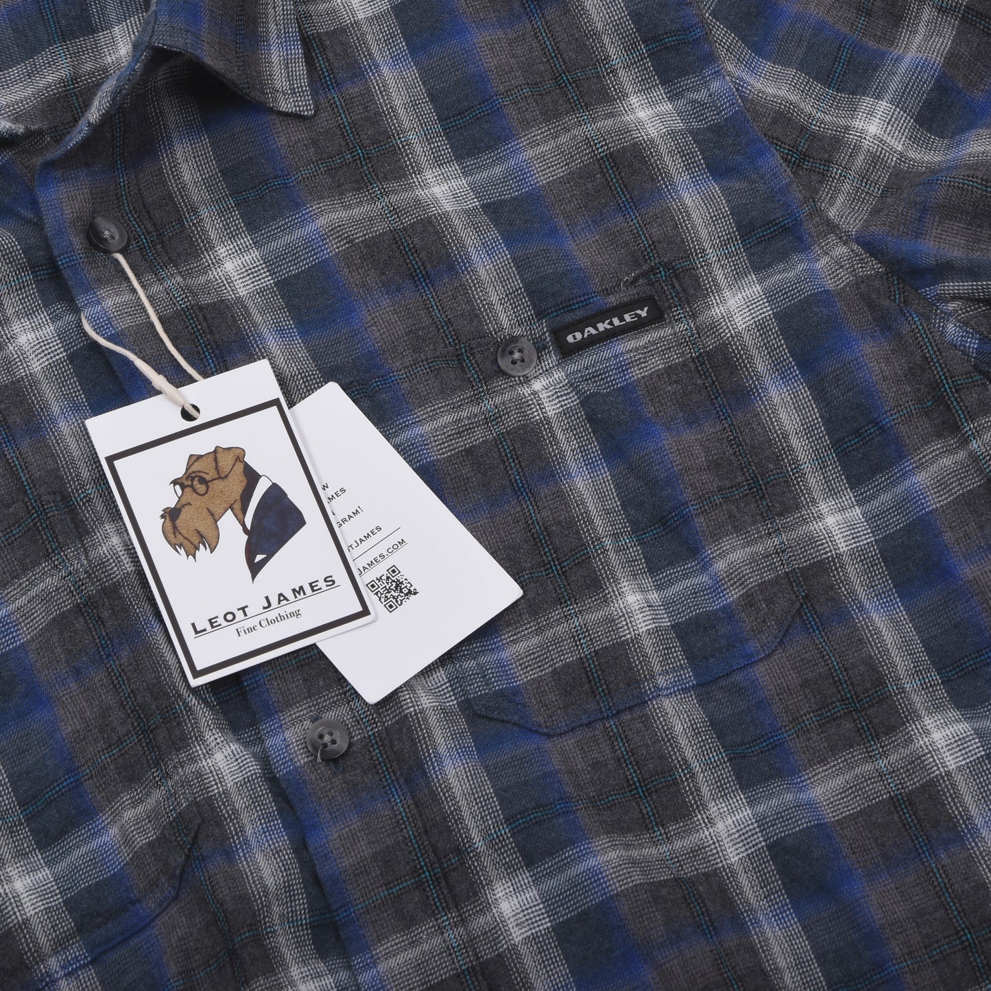 Oakley Cotton Flannel Shirt Size S - Blue/Grey Plaid
