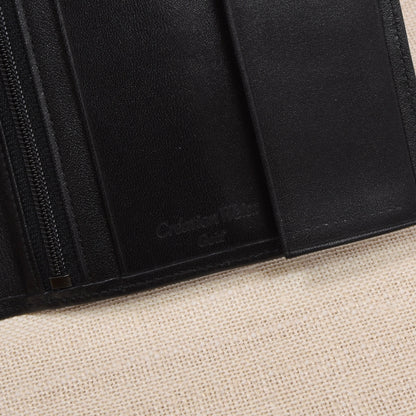 NOS Creation Weiss Leder Reisebrieftasche - Schwarz