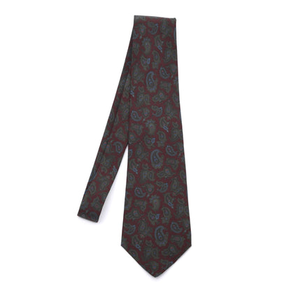 Krawatte Phoenix Antike Krappseide ca. 140cm/9.5cm – Weinrot Paisley