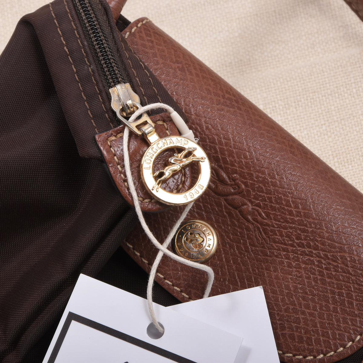 Longchamp Paris Le Pliage "Type S" Tasche ca. 32cm - Braun
