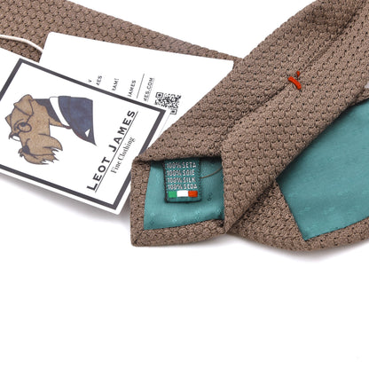 Classic Genadine Grossa Silk Tie Made in Italy - Tan