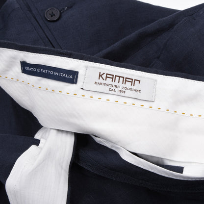 Kamar Leinenhose Größe 54 ca. 47cm Made in Italy - Marineblau
