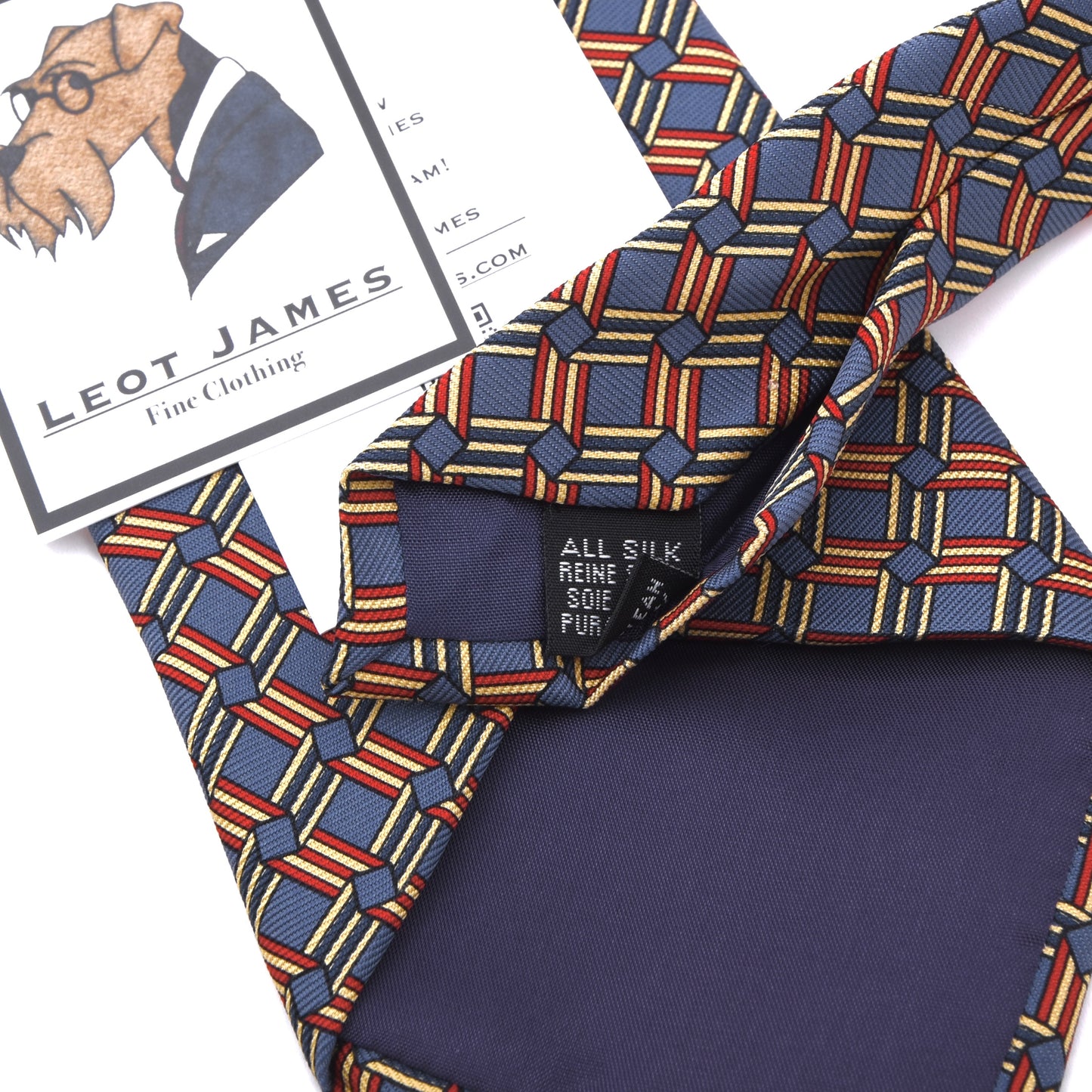 Royal Country Life Silk Tie ca. 147,5cm/9,7cm Made in England - Basketweave Print