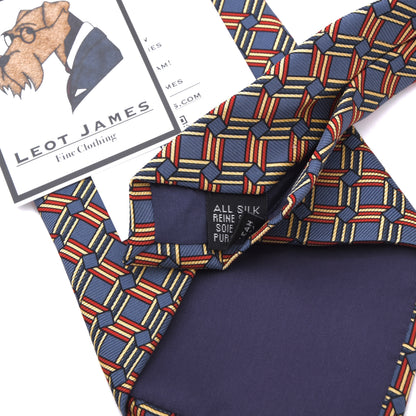 Royal Country Life Silk Tie ca. 147,5cm/9,7cm Made in England - Basketweave Print