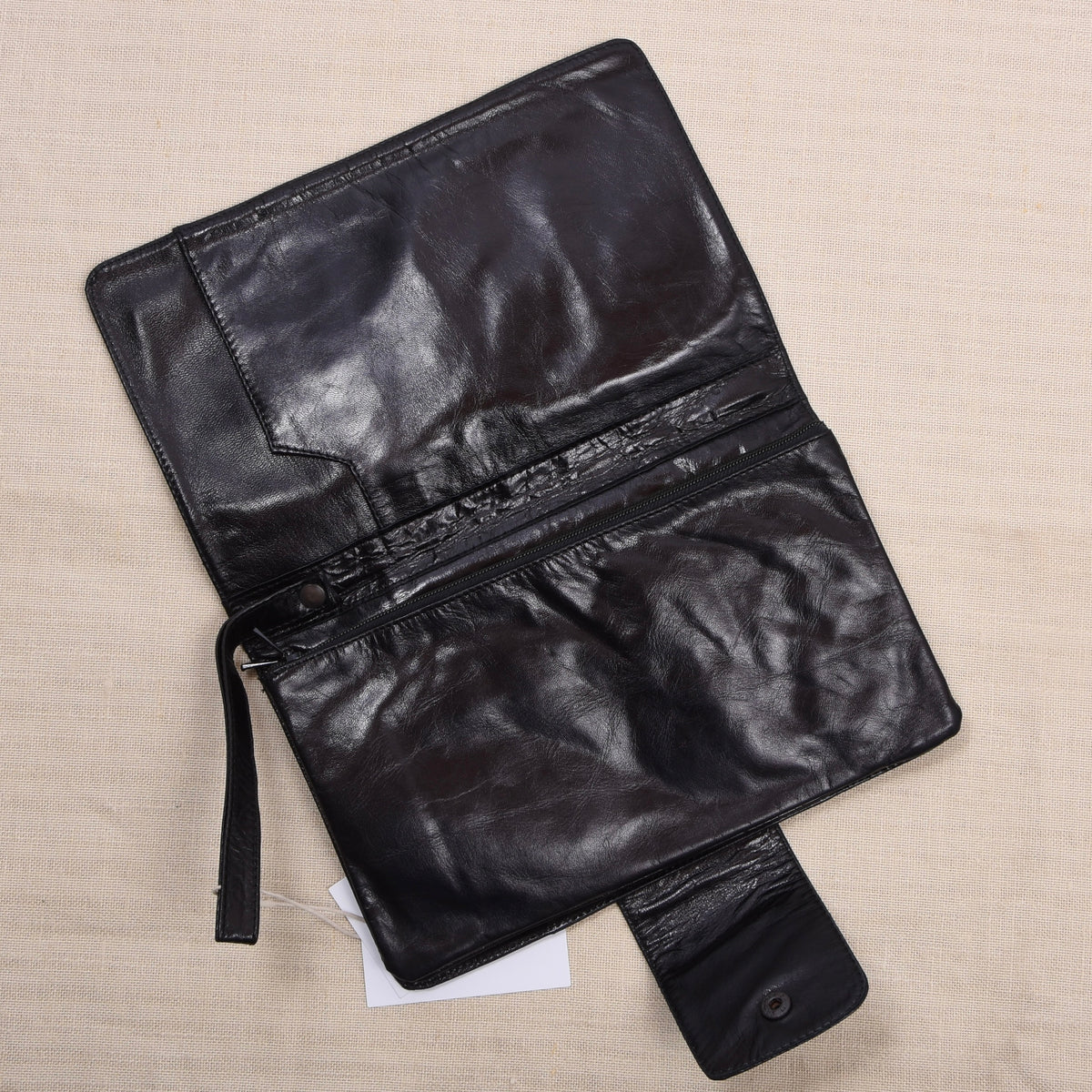 NOS Pierre Cardin Butter-Soft Leather Travel Pouch ca. 26cm - Black