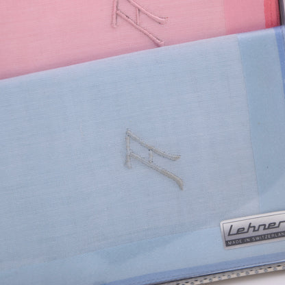 NOS Lehner Schweiz Taschentuch/Einstecktuch 5er-Set – Monogramm A