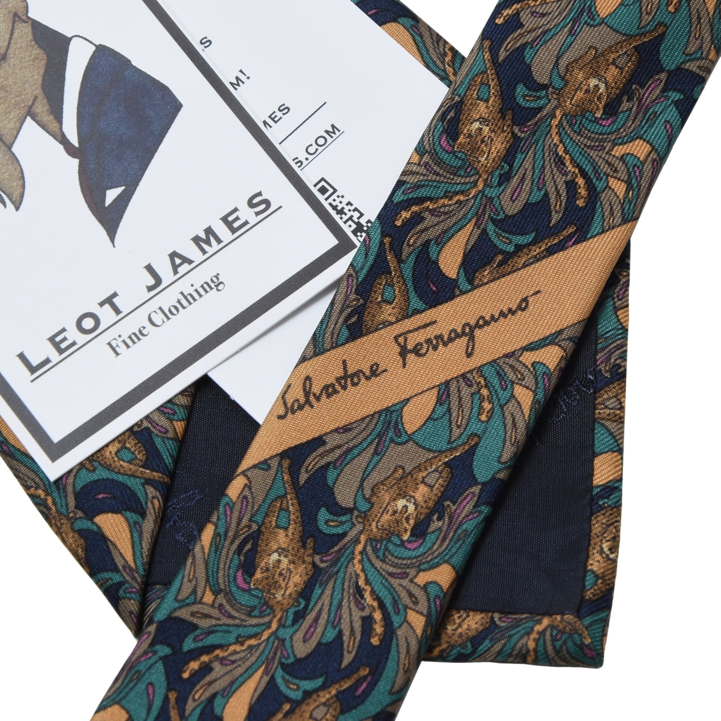 Salvatore Ferragamo Silk Tie ca. 144.5cm/9cm - Jaguar