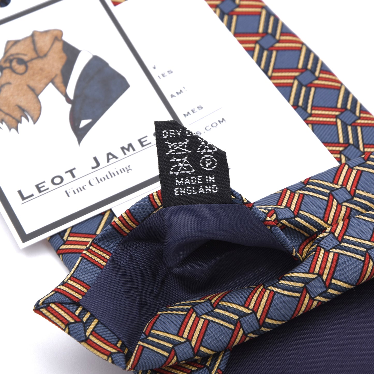 Royal Country Life Silk Tie ca. 147,5cm/9,7cm Made in England - Basketweave Print