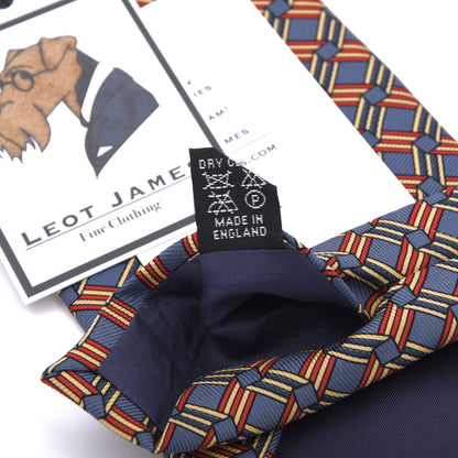 Royal Country Life Silk Tie ca. 147,5cm/9,7cm Made in England - Basketweave Print