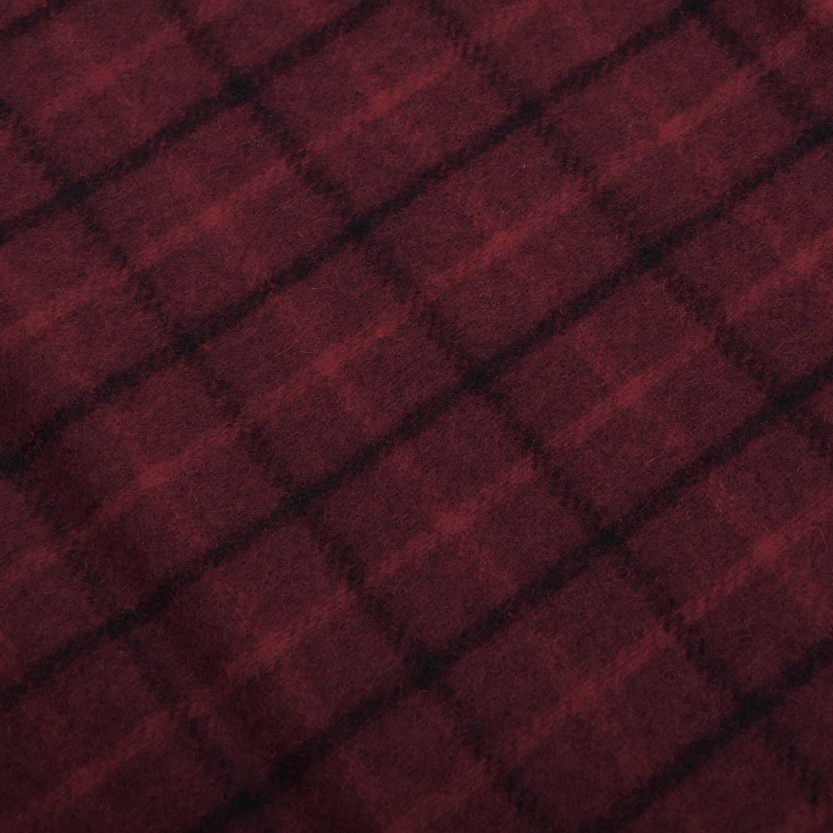 Vintage NOS Merinowolle Schal ca. 128cm - Bordeaux Windowpane
