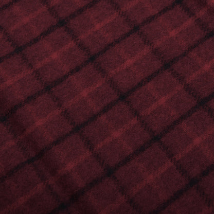 Vintage NOS Merinowolle Schal ca. 128cm - Bordeaux Windowpane