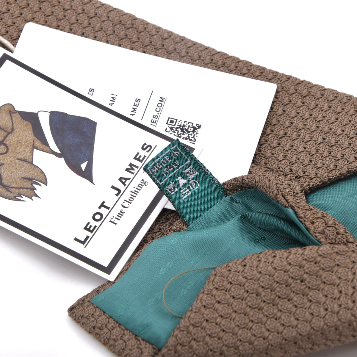 Classic Genadine Grossa Silk Tie Made in Italy - Tan